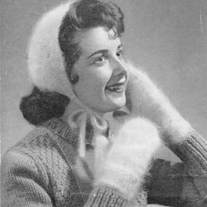 Cosy Cap & 2 Needle Mitts Knitting Pattern PDF Instant Download