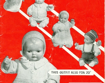 Doll Clothes Quick Knit Knitting Pattern Book 6 Outfits 3 Different Sizes PDF INSTANT DOWNLOAD