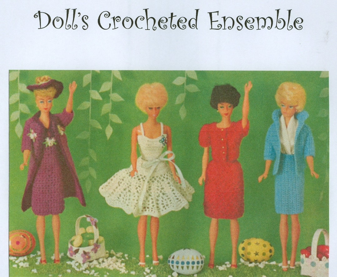 Fashion Doll Clothes Crochet Pattern Book 4 Complete Outfits PDF ...