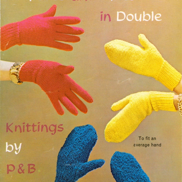 Gloves And Mittens On The Double Knitting Pattern Pdf Instant Download