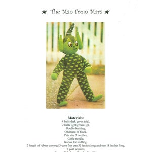 Vintage Knitting Pattern Spaceman Martian Stuffed Toy PDF Instant Download image 2