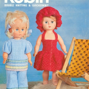 Doll Clothing Knitting Pattern Beach Set & Pant Suit For 14&quot; Doll PDF Instant Download