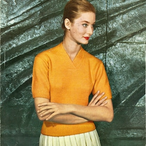 Womans Short Sleeve Sweater Knitting Pattern (PDF Download)