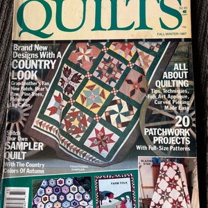Vintage Country Quilts Pattern Magazine With 20 Full-Size Patchwork Patterns 1987
