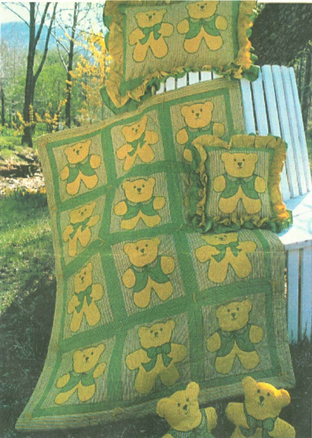 Teddy Bear Quilt Pattern Quilt Pillow Sham & Teddy Bear Toy PDF Instant