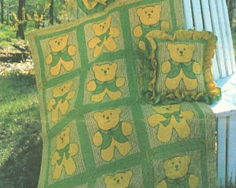 Teddy Bear Quilt Pattern Quilt Pillow Sham &  Teddy Bear Toy PDF Instant Download