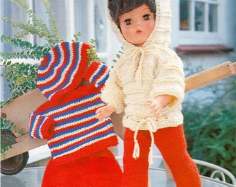 Doll Clothes Knitting Pattern  7 Piece For The 17" Doll PDF Instant Download