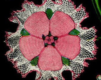Rose Ruffle Doilie Doily Crochet Pattern 2 Sizes PDF Instant Download