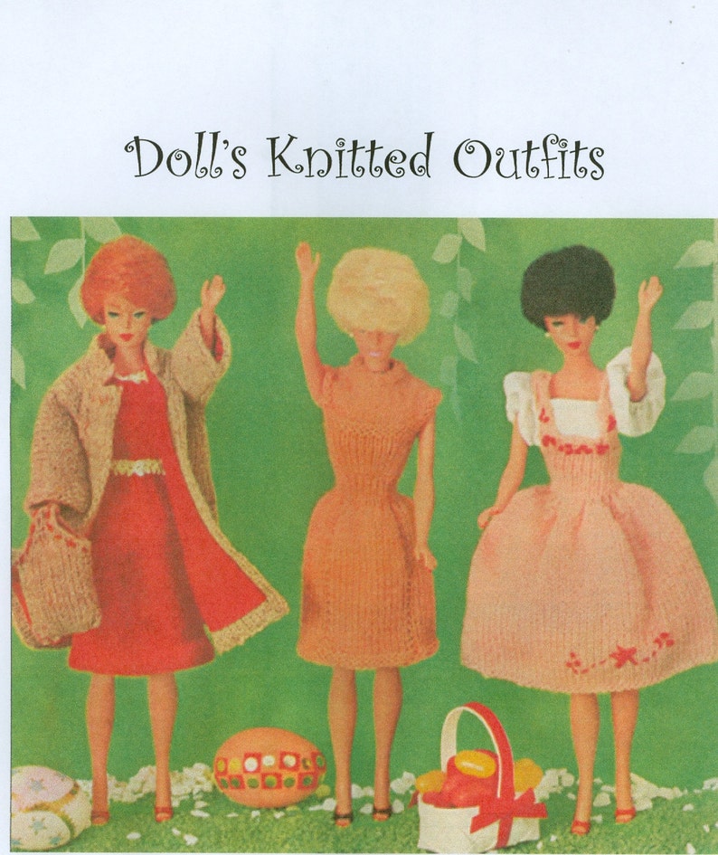 Fashion Doll Clothes Knitting Pattern Book 3 Complete Outfits PDF