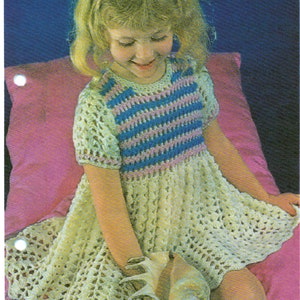 Toddlers Girls Crocheted Dress Pattern 3 Sizes Pdf Instant Download