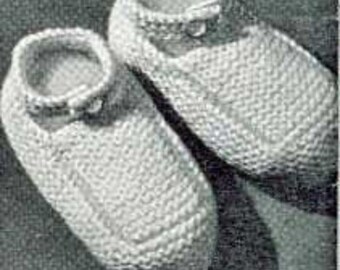 Vintage Knitting Baby Booties Boots Pattern
