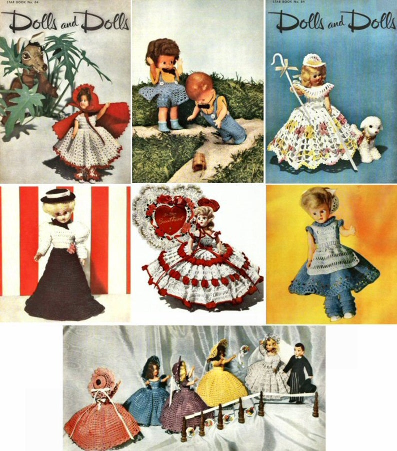 5 Vintage Doll Clothes Crochet Pattern Books Pdf INSTANT DOWNLOAD Etsy