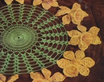 Daffodil Doilie Doily Crochet Pattern PDF Instant Download