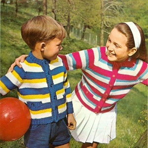 Kids Boy or Girl Sweater Knitting Pattern Can Be Made In 4 Sizes  Pdf Instant Download
