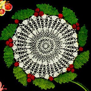 Christmas Doilie Doily Crochet Pattern 2 Style 4 Size PDF Instant Download