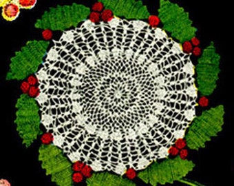 Christmas Doilie Doily Crochet Pattern 2 Style 4 Size PDF Instant Download