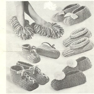 Speedy Slippers Knitting Pattern Men Women Kids