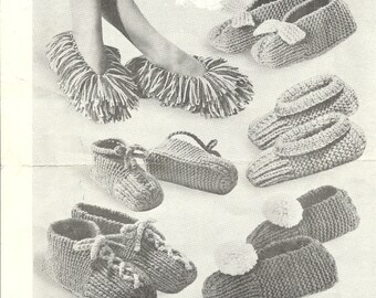 Speedy Slippers Knitting Pattern Men Women Kids PDF Instant Download