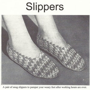 Vintage Crochet Slippers Pattern Easy PDF Instant Download