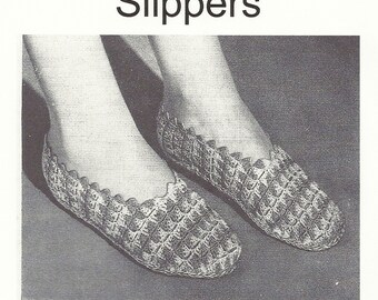 Vintage Crochet Slippers Pattern Easy PDF Instant Download