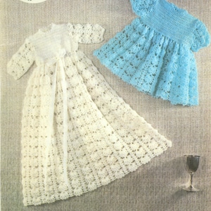 Christening Gown & Short Dress Crochet Pattern Pdf Instant Download image 1