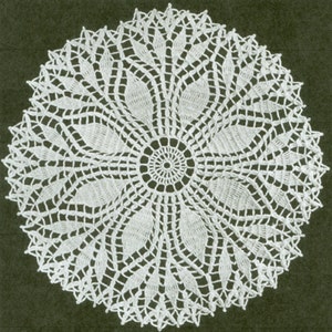 Fern Leaf Doilie Doily Crochet Pattern 2 Sizes 15&quot; or 17&quot; When Finished PDF Instant Download