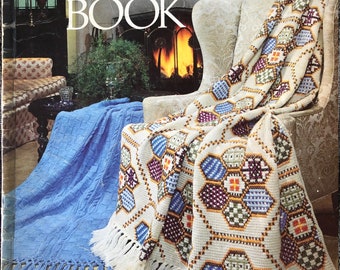 Vintage The Afghan Book Knitting & Crochet Pattern Book Bright Colourful Pictures With 15 Afghans To Make