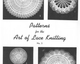 The Art Of Lace Knitting Patterns #5 Table Clothes Doilies PDF Instant Download