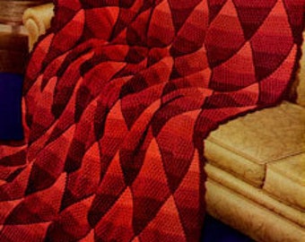 Vintage Crochet Afghan Pattern Shaded Diamonds PDF Instant Download