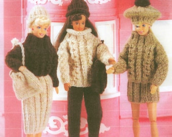 Libro de patrones de punto para ropa de muñecas: 3 conjuntos completos en PDF (DESCARGA INSTANTÁNEA)