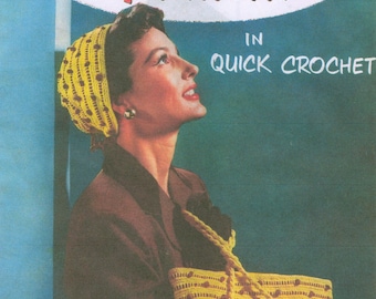 Fashions In Quick Crochet Pattern Book Hats Trims Flowers Bags Much More PDF Instant Download