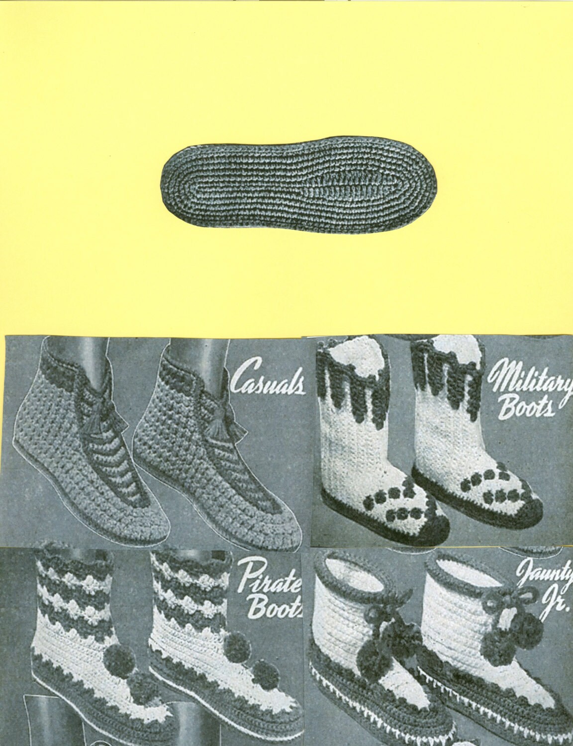 4 Pairs Of  Boot Slippers Adult and Kids Crochet Pattern PDF Instant Download