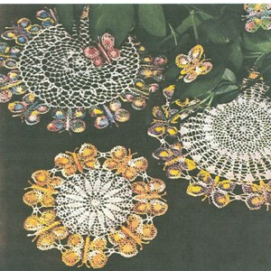 Butterfly Doilie Doily Crochet Pattern 4 Size 3 Style PDF Instant Download