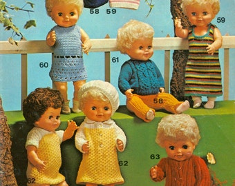 Doll Clothes Knitting Patterns For 18" Dolls  PDF INSTANT DOWNLOAD