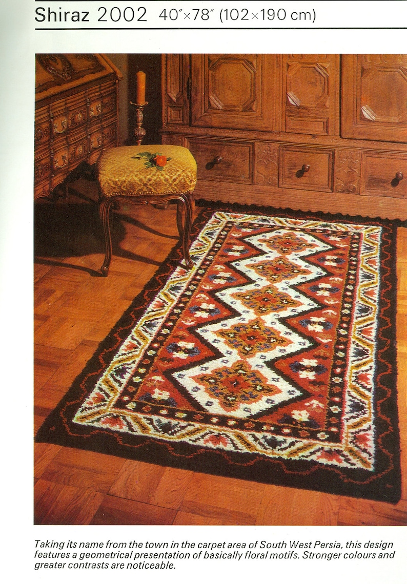 Oriental Rug Making Pattern Book 12 Oriental Rug Charts for Latch Hook