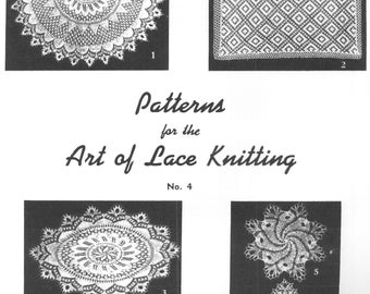 The Art Of Lace Knitting Patterns #4 Center Piece Doilies PDF Instant Download