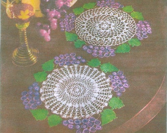 Grape Doilies Crochet Pattern 2 Different Centres PDF Instand Download