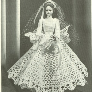 Fashion Doll Bride Doll Wedding Dress Crochet Pattern PDF INSTANT DOWNLOAD