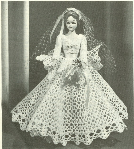 Fashion Doll Bride Doll Wedding Dress Crochet Pattern PDF INSTANT DOWNLOAD