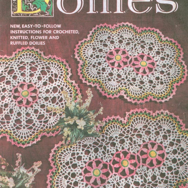 Crochet and Knitting Doilies Pattern Book Flowers Pineapples and More PDF Instant Download