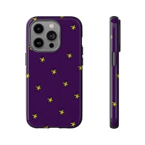 Starry Night Tough Case, Phone Case, Celestial Phone Cover, Purple Star Design, Gift for Cosmic Lovers