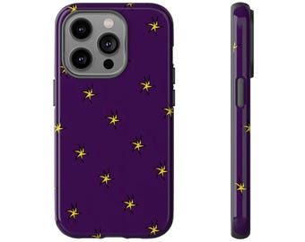 Purple Starry Night Phone Case, Celestial Design