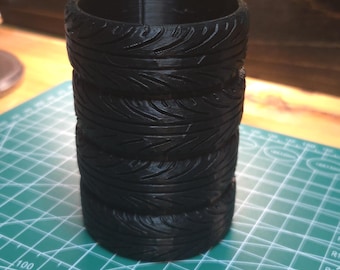 Tire Stack Pen Cup: 3D Printed Desk Organizer for Car Lovers