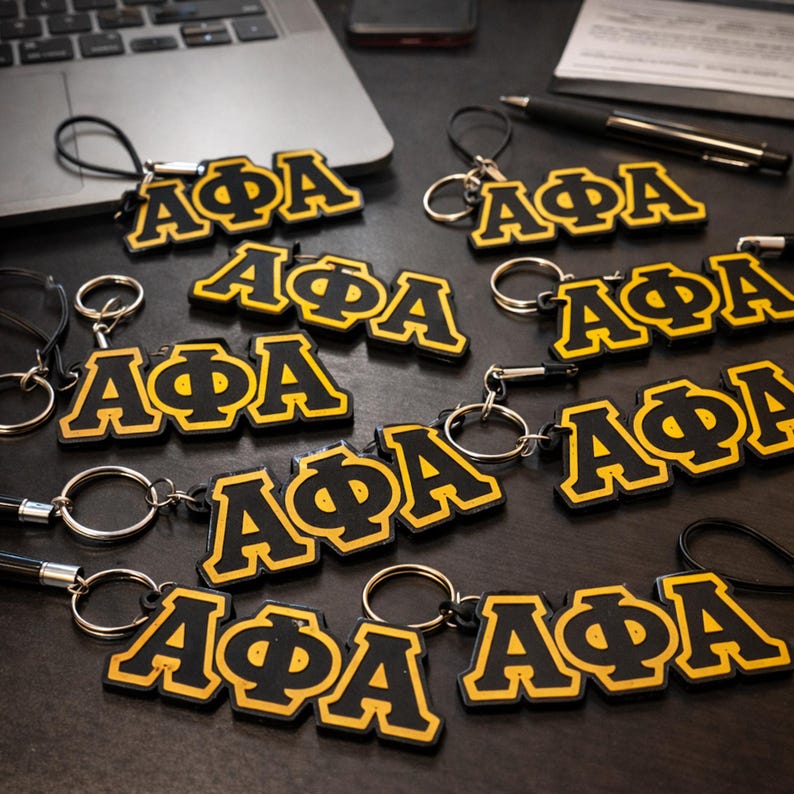 Alpha Phi Alpha 3D Keychain, Black & Gold Fraternity Gift - Etsy