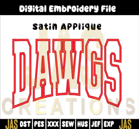 Bulldogs Varsity Applique Design: School Mascot Embroidery (Digital File)