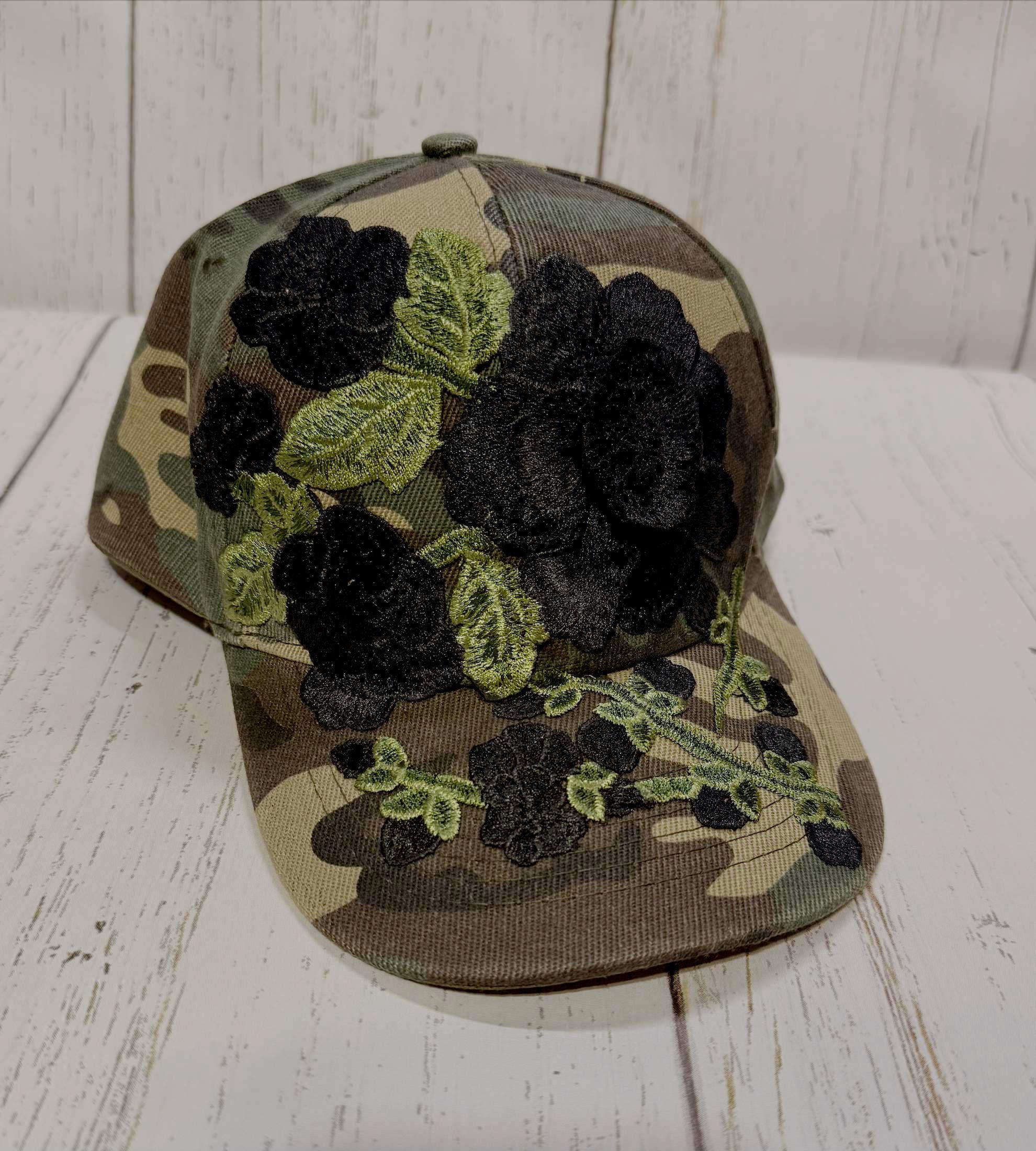 帽子 Flower camo cap greeny Flower 3D Lace Camouflage Hat, Women's Camo Cap - Etsy