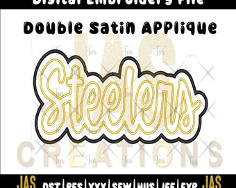 Steelers Applique Embroidery Design: Double Satin Script (Digital File)