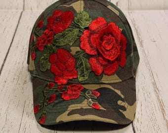 Flower 3D Lace Camouflage Hat, Women's Camo Cap