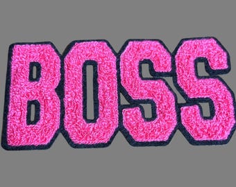 Patch thermocollant en chenille Boss : appliqué décoratif brodé