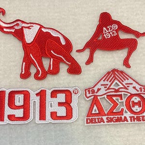 Delta Sigma Theta Iron On Patch, Delta Patch, Delta Jacket Patch, 1913 Iron on Patch, Delta Embroidery Patch, Embroidery Patch, Greek Patch